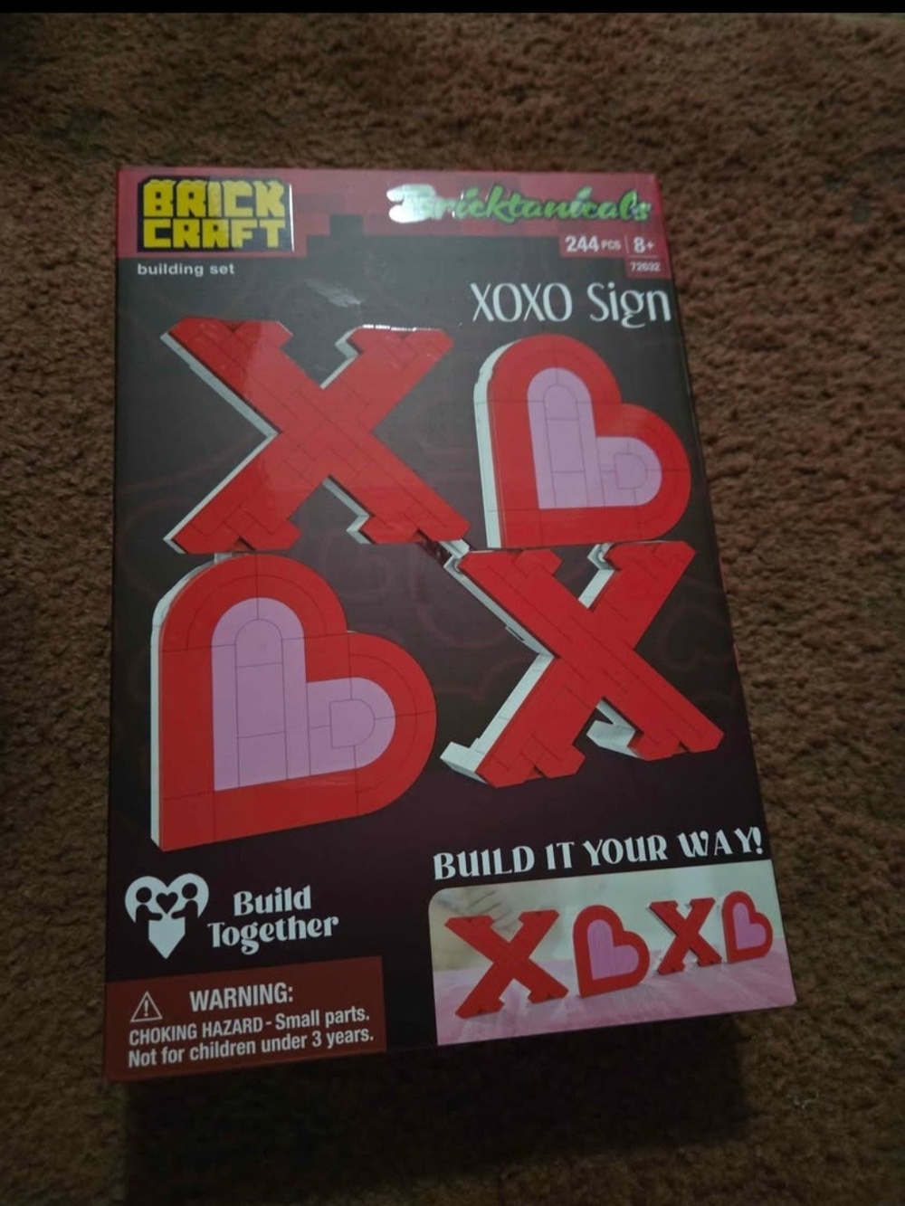 BRICKCRAFT XOXO Sign Building Set - Red & Pink